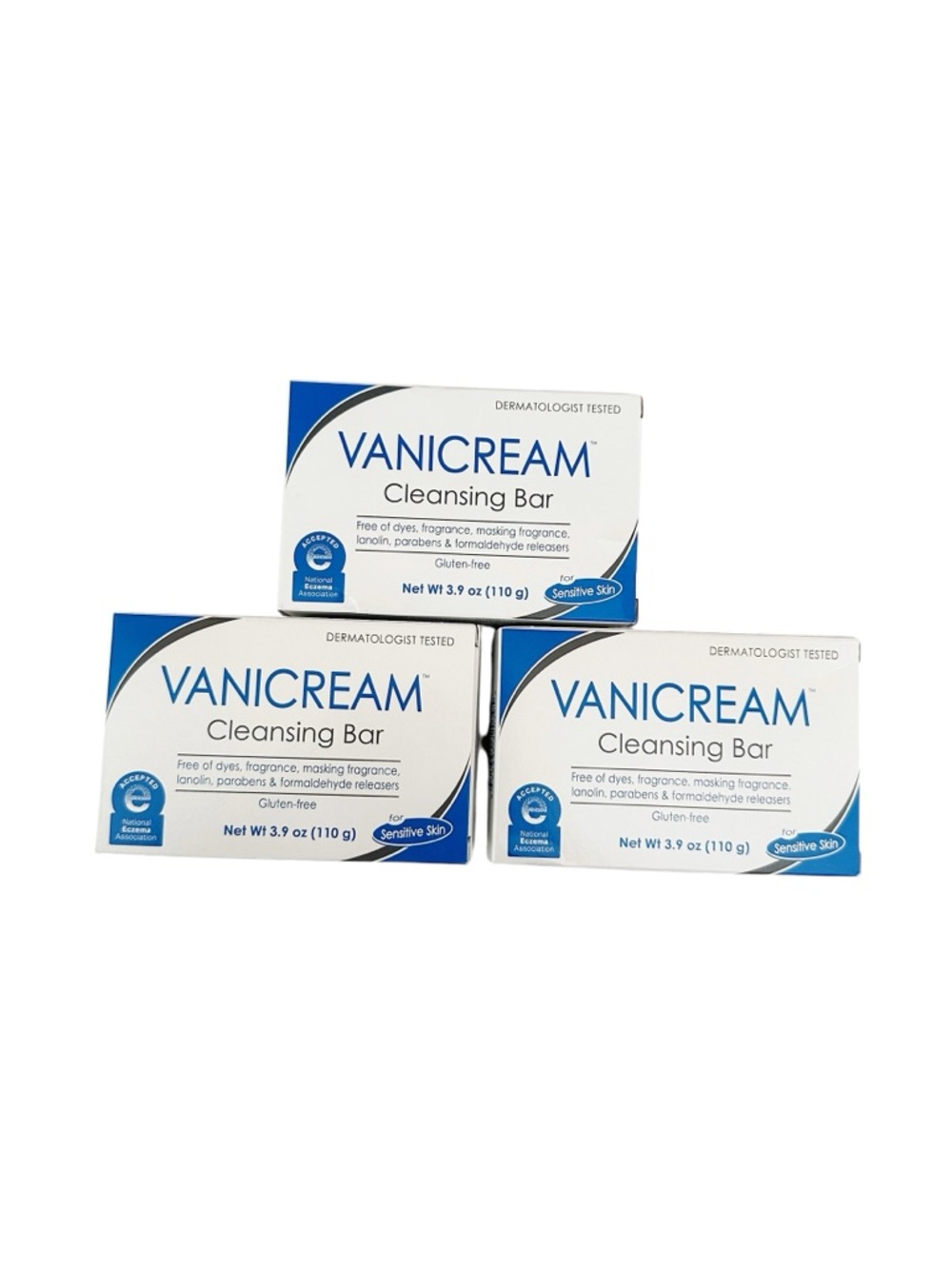 Vanicream Cleansing Bar for Sensitive Skin (3) Pack New 2.9oz Each